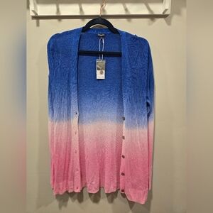 NWT Splendid Blue & Pink Cardigan